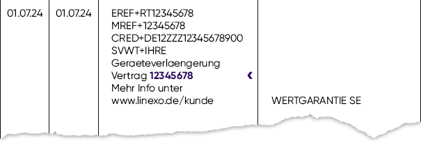 linexo Kontoauszug